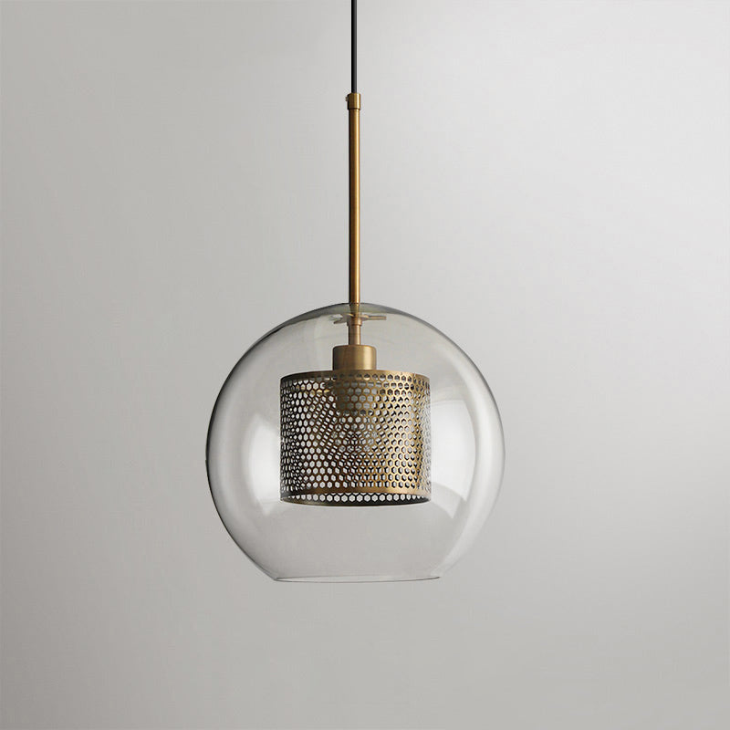 Modern Capsule Perforated Glass Pendant Light 1-Light