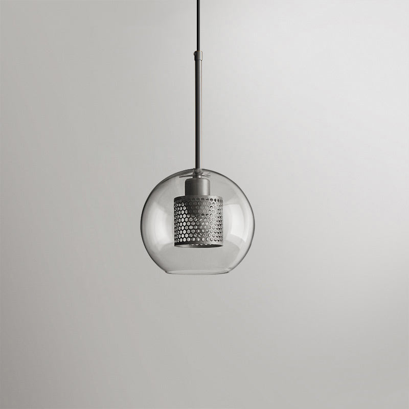 Modern Capsule Perforated Glass Pendant Light 1-Light