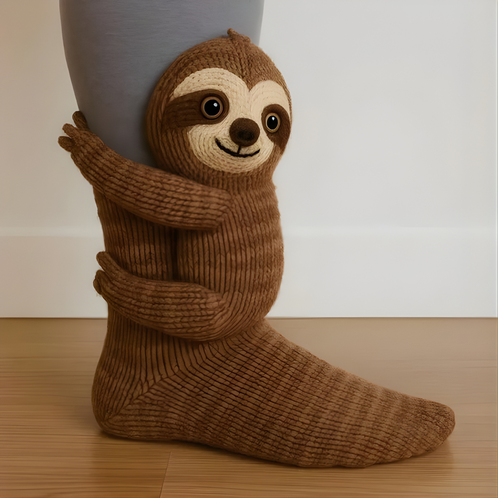 Unisex Animal Motif Socks - Cozy 3D Knit Slipper Footwear for Home