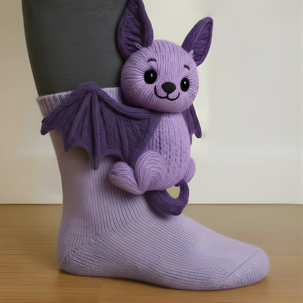 Unisex Animal Motif Socks - Cozy 3D Knit Slipper Footwear for Home