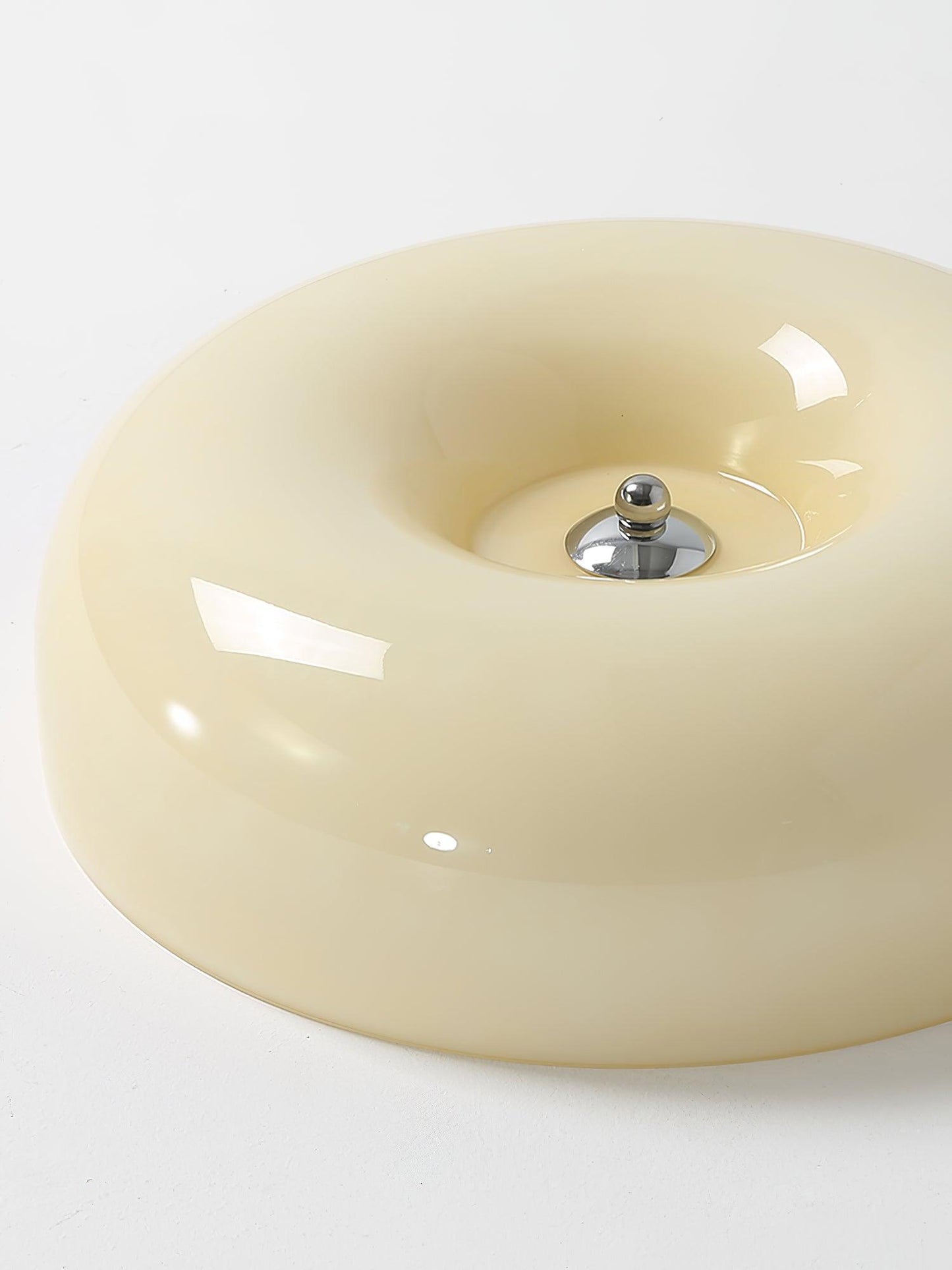 Modern Cream Donut Glass Flush Mount Ceiling Light 1-Light