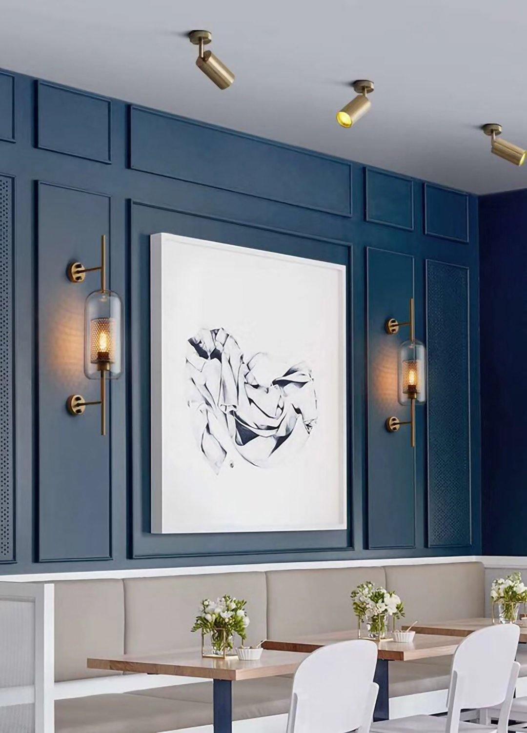 Modern Brass Double Cylinder Adjustable Wall Spotlight