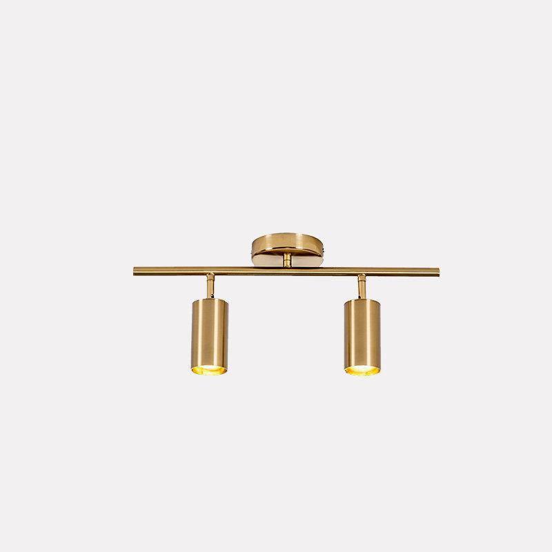 Modern Brass Double Cylinder Adjustable Wall Spotlight
