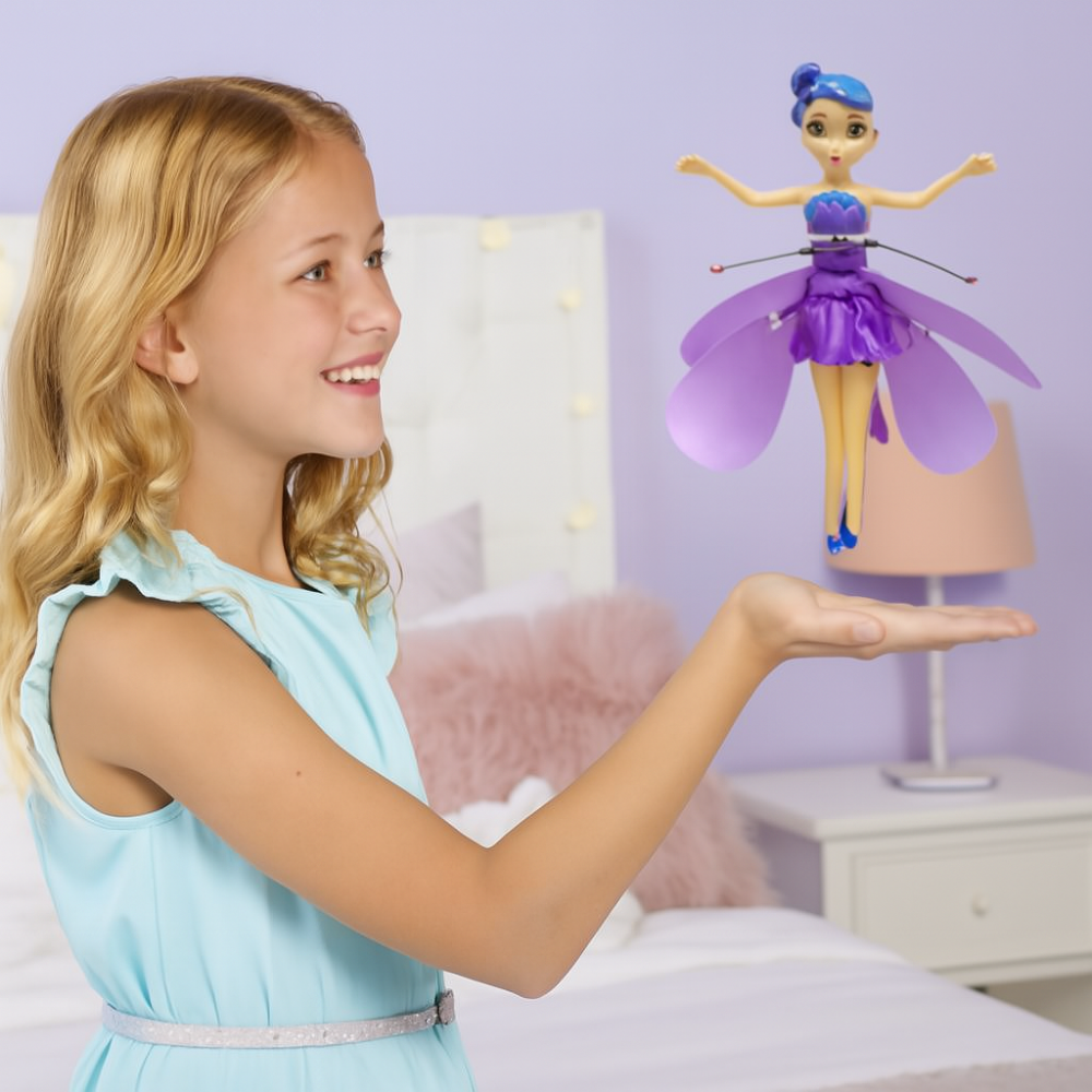 Flying Fairy Princess Toy Rechargeable LED Hand Sensor Children
