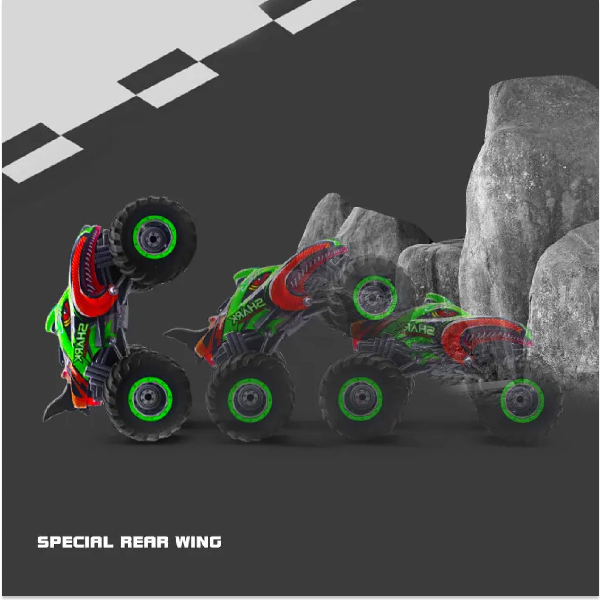 Monster Truck RC 4x4 Off-Road – Auto radiocomandata Rock Crawler Drift (Design Shark Digger)