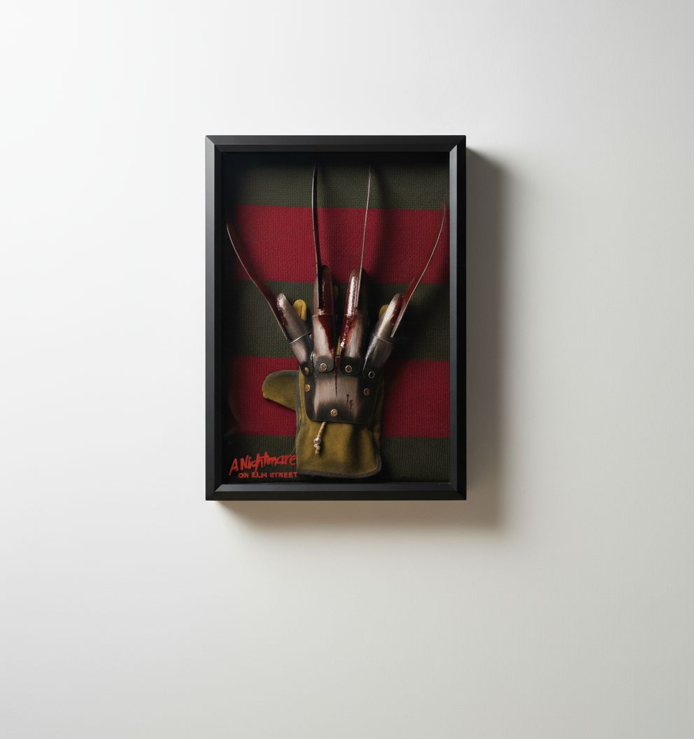 Puili | Scatola Ombra Guanto e Maglione di Freddy Krueger | Replica di Oggetti di A Nightmare on Elm Street