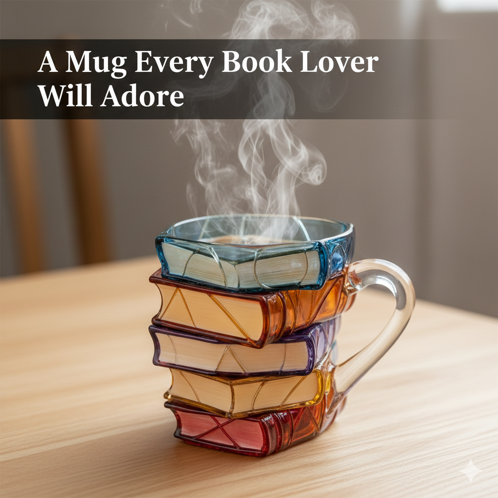 Hand-Painted Book Mug | Creative 3D Novel-Inspired Coffee Cup