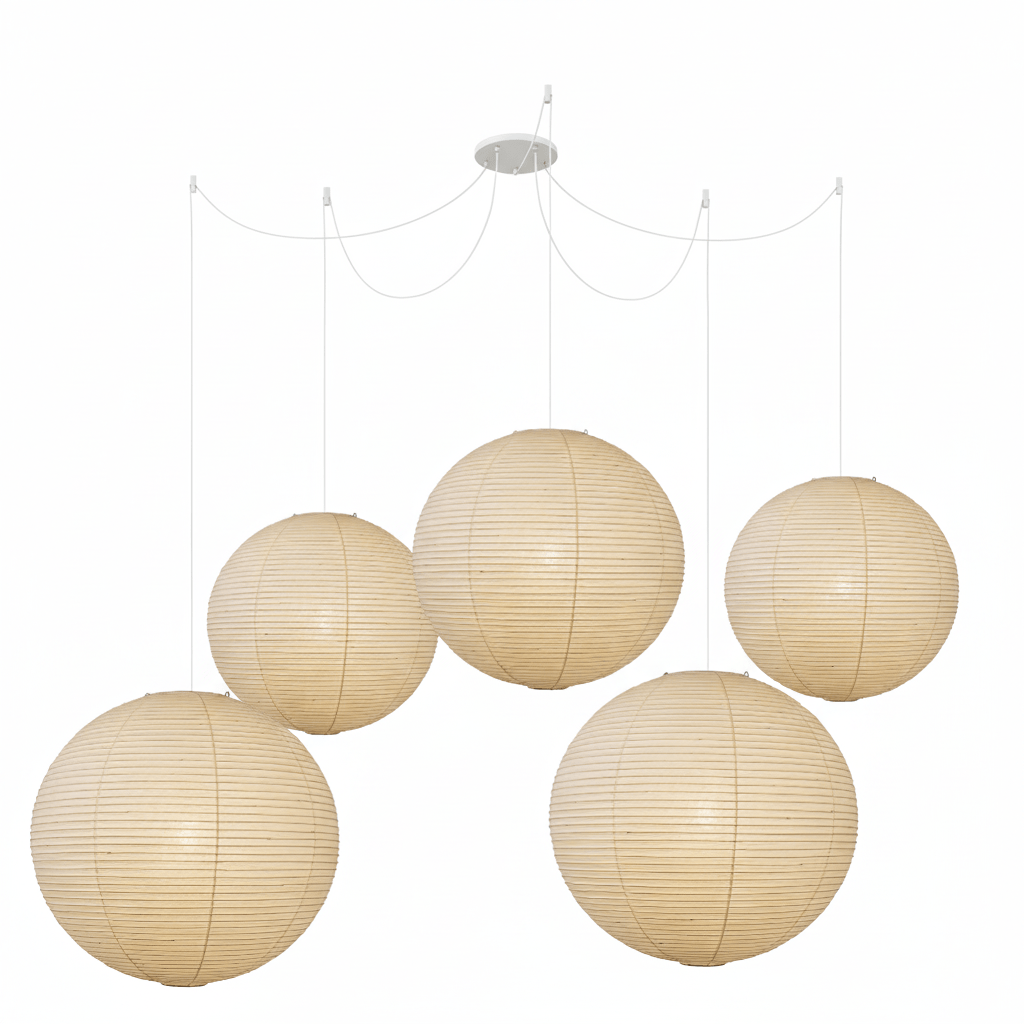 Japanese Washi Paper Globe Pendant Light 1-Light