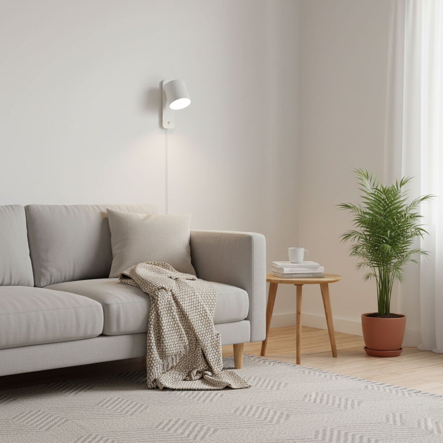 Modern Minimalist Rotatable Cylinder Plug-In Wall Sconce 1-Light