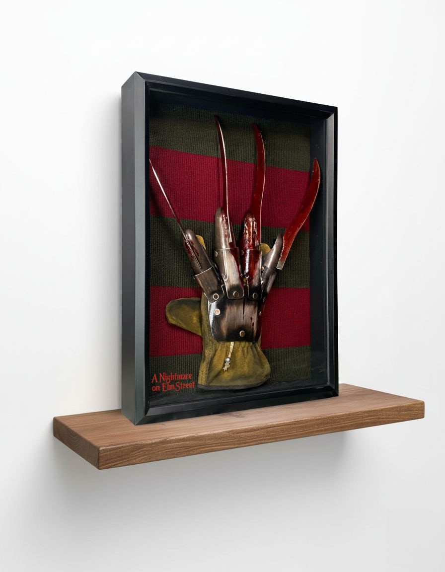 Puili | Scatola Ombra Guanto e Maglione di Freddy Krueger | Replica di Oggetti di A Nightmare on Elm Street