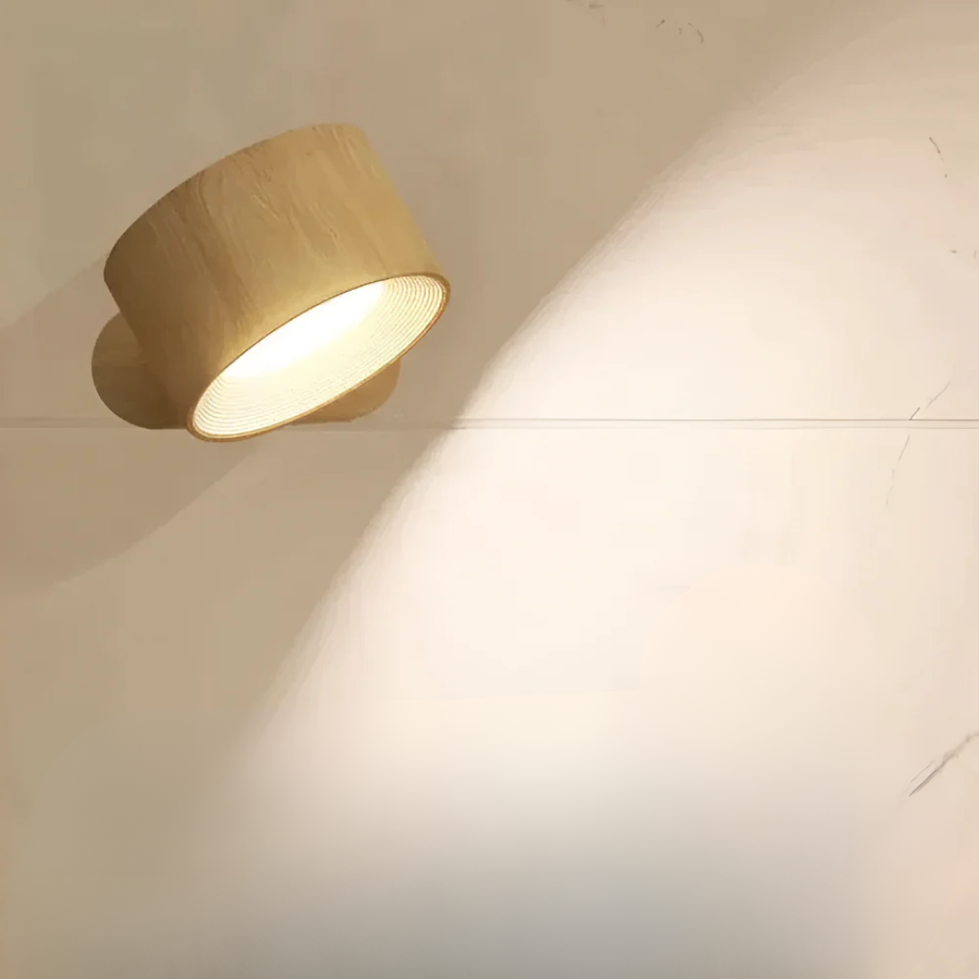 Lampada da parete in legno effetto venatura LED 1 luce