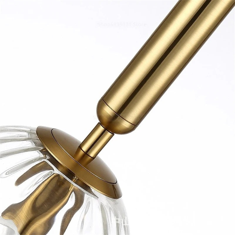 Nordic Brass Glass Globe Wall Sconce LED 1-Light