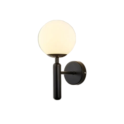 Nordic Brass Glass Globe Wall Sconce LED 1-Light