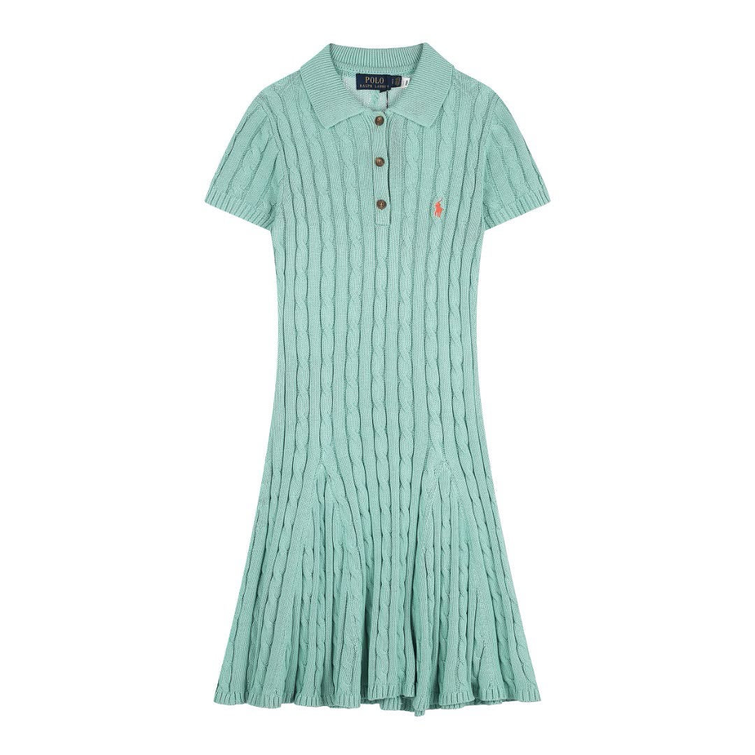 Ralph Lauren Knee-length cable-knit polo dress