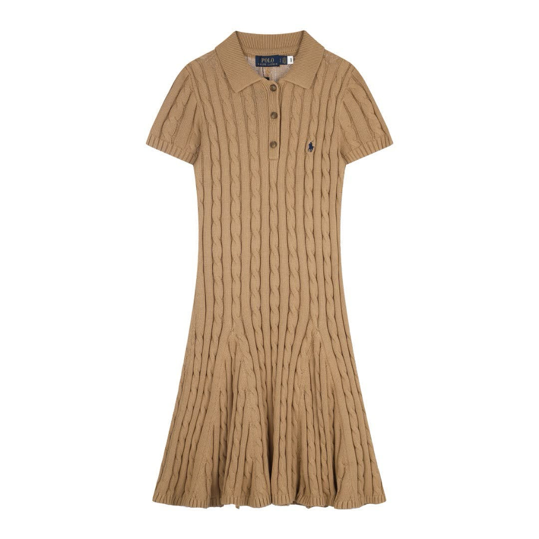 Ralph Lauren Knee-length cable-knit polo dress