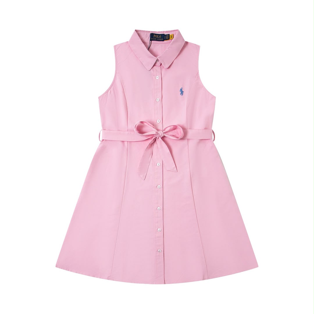 Ralph Lauren Oxford belted sleeveless shirtdress - blousedress