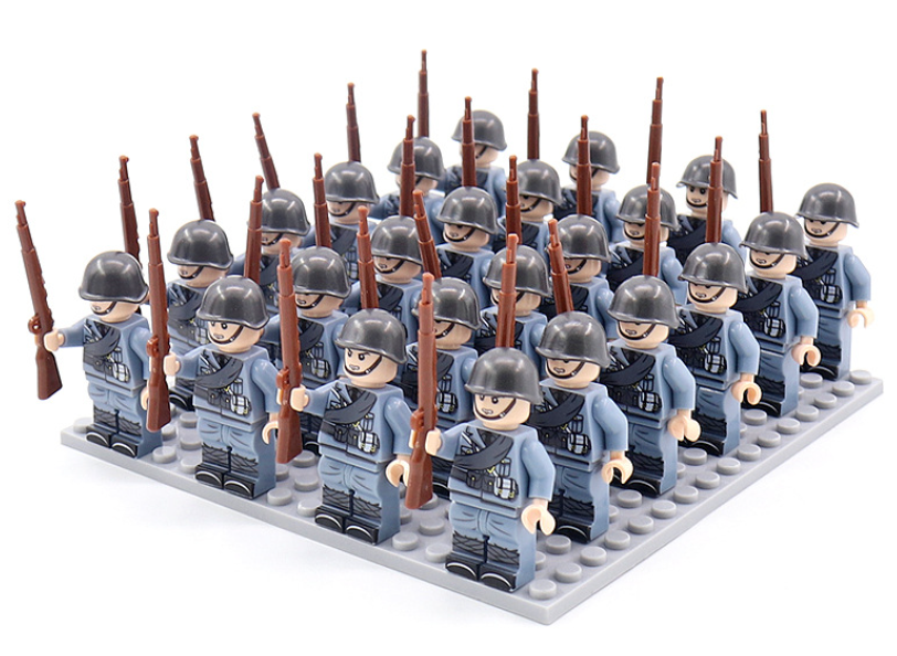 21PCs/set WWII Army Military Building Blocks German France Italy Japan