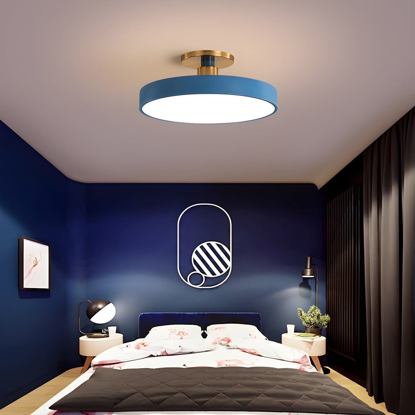 Modern Round LED Flush Mount Ceiling Light 1-Light