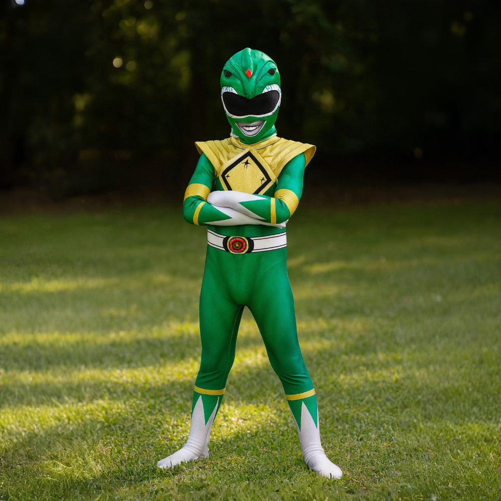 Children Cosplay Costume Jumpsuit with Mask - Ranger Style Superhero Outfit