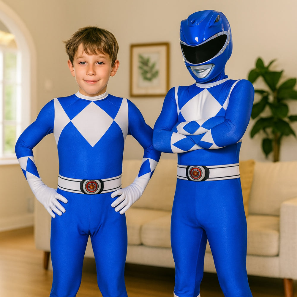 Children Cosplay Costume Jumpsuit with Mask - Ranger Style Superhero Outfit