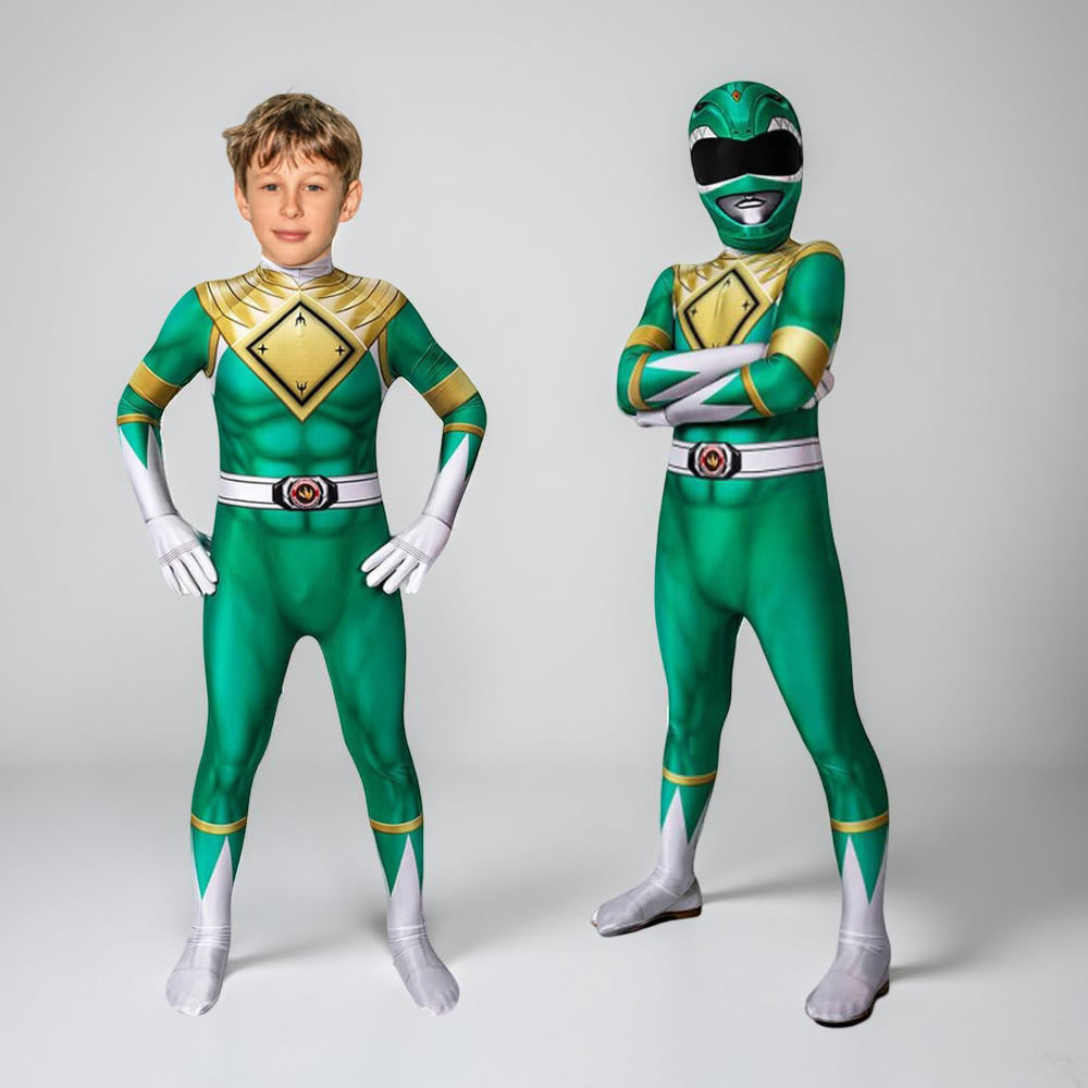 Children Cosplay Costume Jumpsuit with Mask - Ranger Style Superhero Outfit