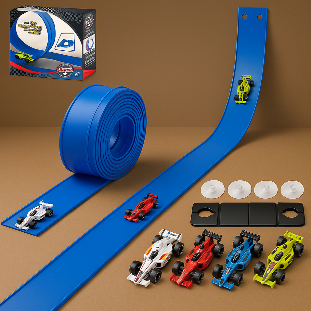Children Toys Flexible Race Track Car Set Portable Roll Up Compatible