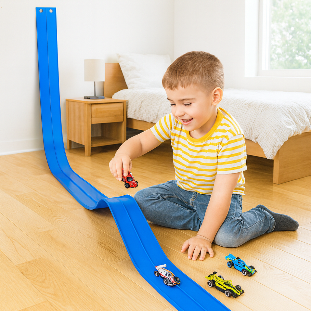 Children Toys Flexible Race Track Car Set Portable Roll Up Compatible