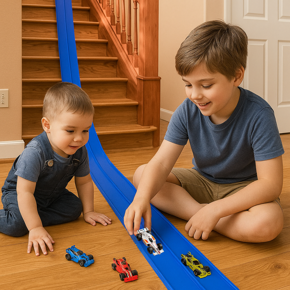 Children Toys Flexible Race Track Car Set Portable Roll Up Compatible
