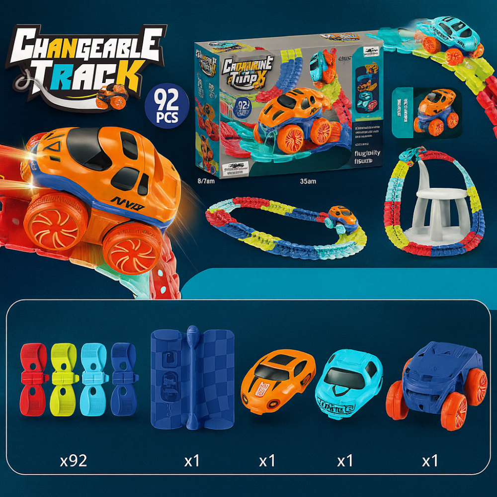 Children Toys Race Track Car Set Flexible Loop Stunt Racing Game