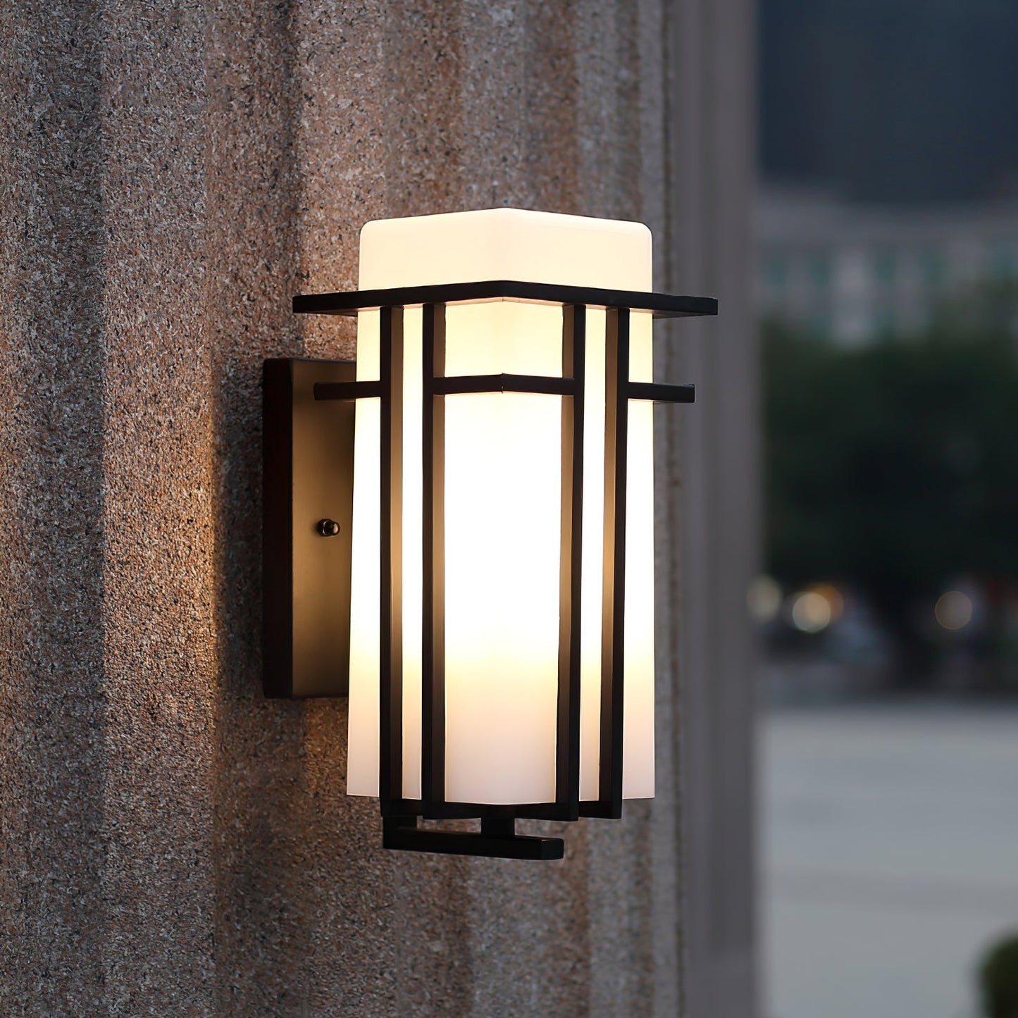 Retro Industrial Iron Glass Outdoor Wall Light LED 1-Light