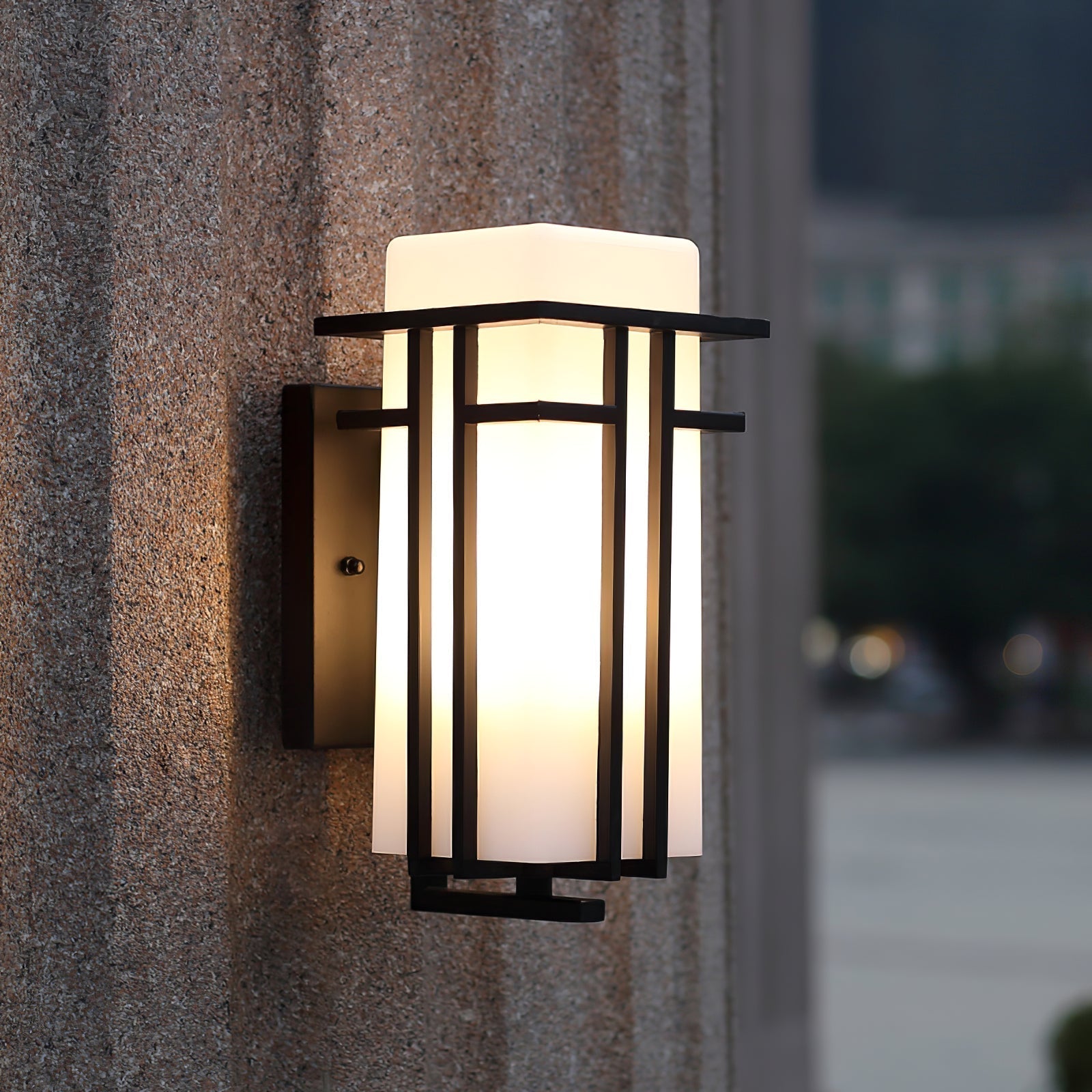 Lampada da parete industriale retrò in ferro e vetro per esterni LED 1 luce
