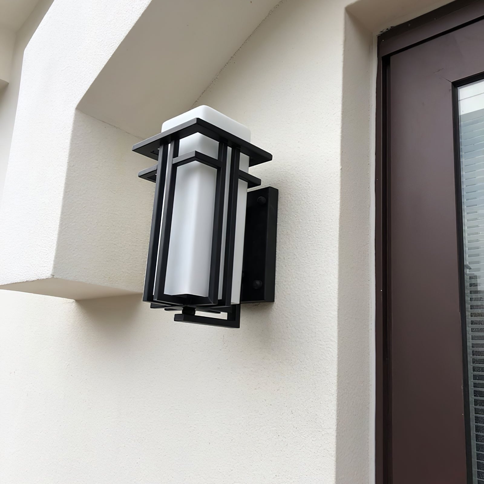 Lampada da parete industriale retrò in ferro e vetro per esterni LED 1 luce