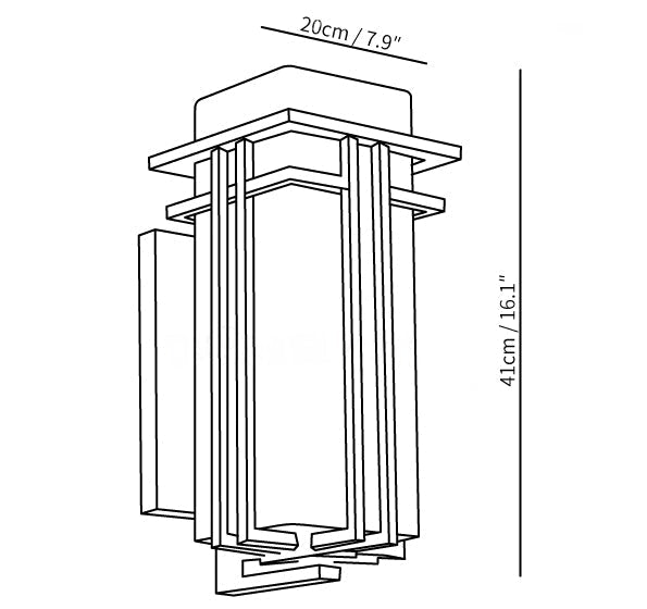 Retro Industrial Iron Glass Outdoor Wall Light LED 1-Light