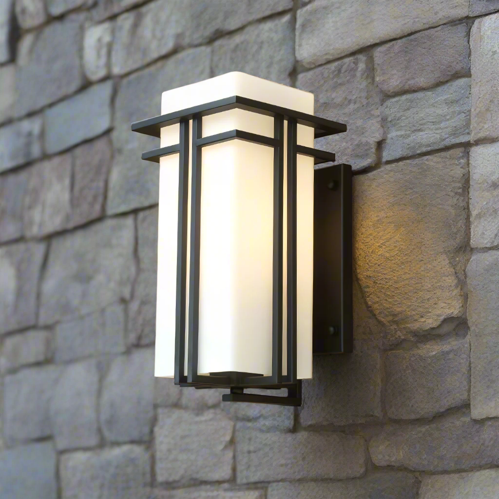 Lampada da parete industriale retrò in ferro e vetro per esterni LED 1 luce