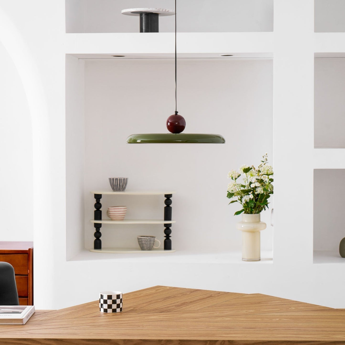 Modern Disc LED Plug-in Pendant Light 1-Light