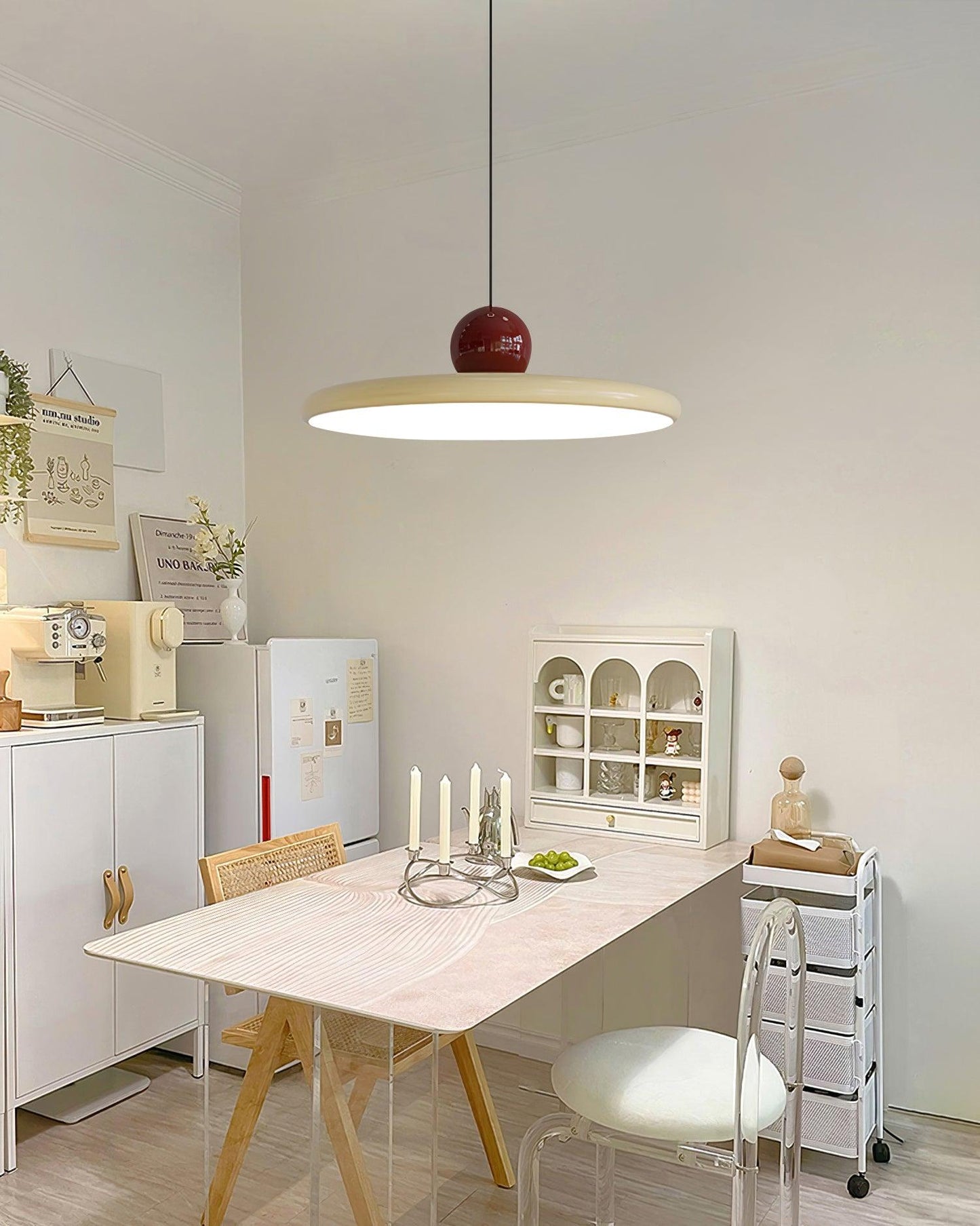 Modern Disc LED Plug-in Pendant Light 1-Light