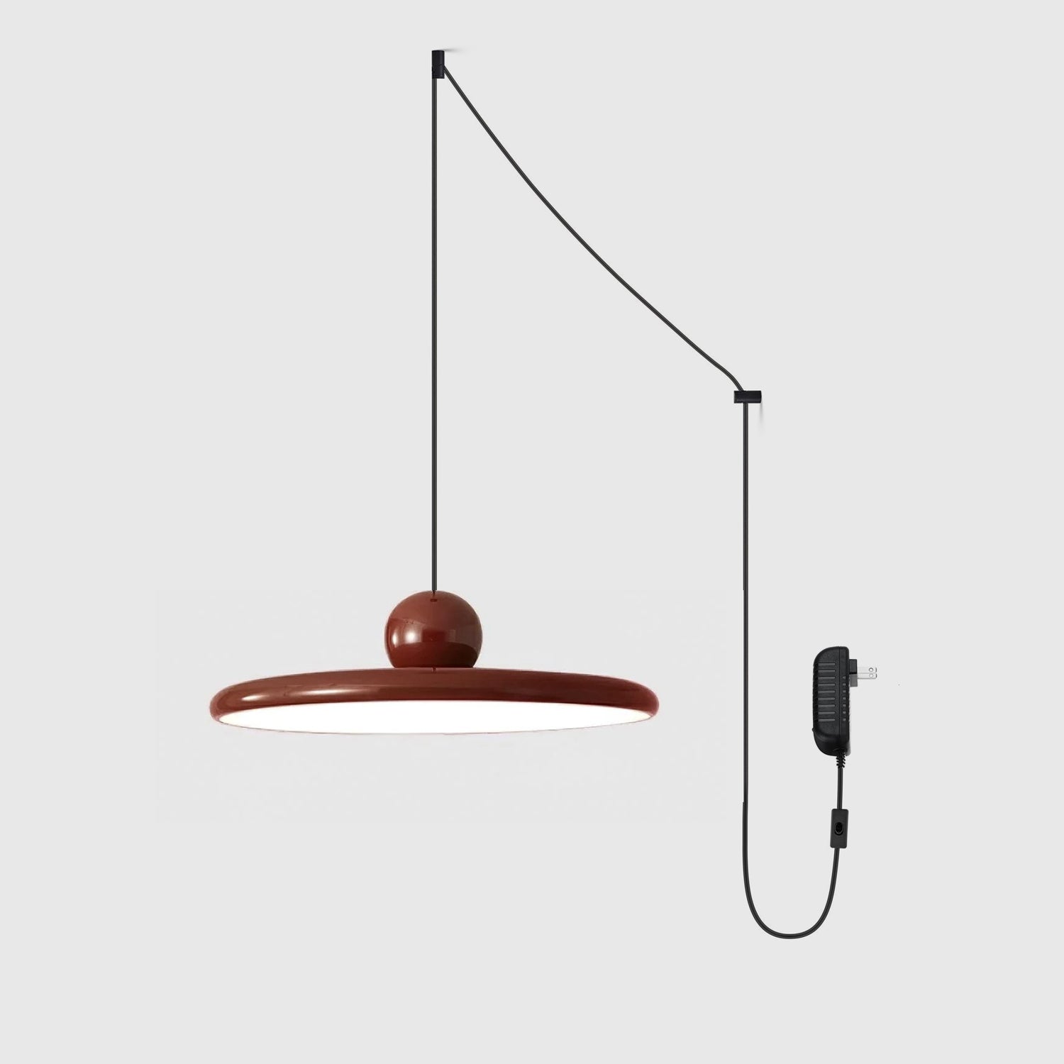 Modern Disc LED Plug-in Pendant Light 1-Light