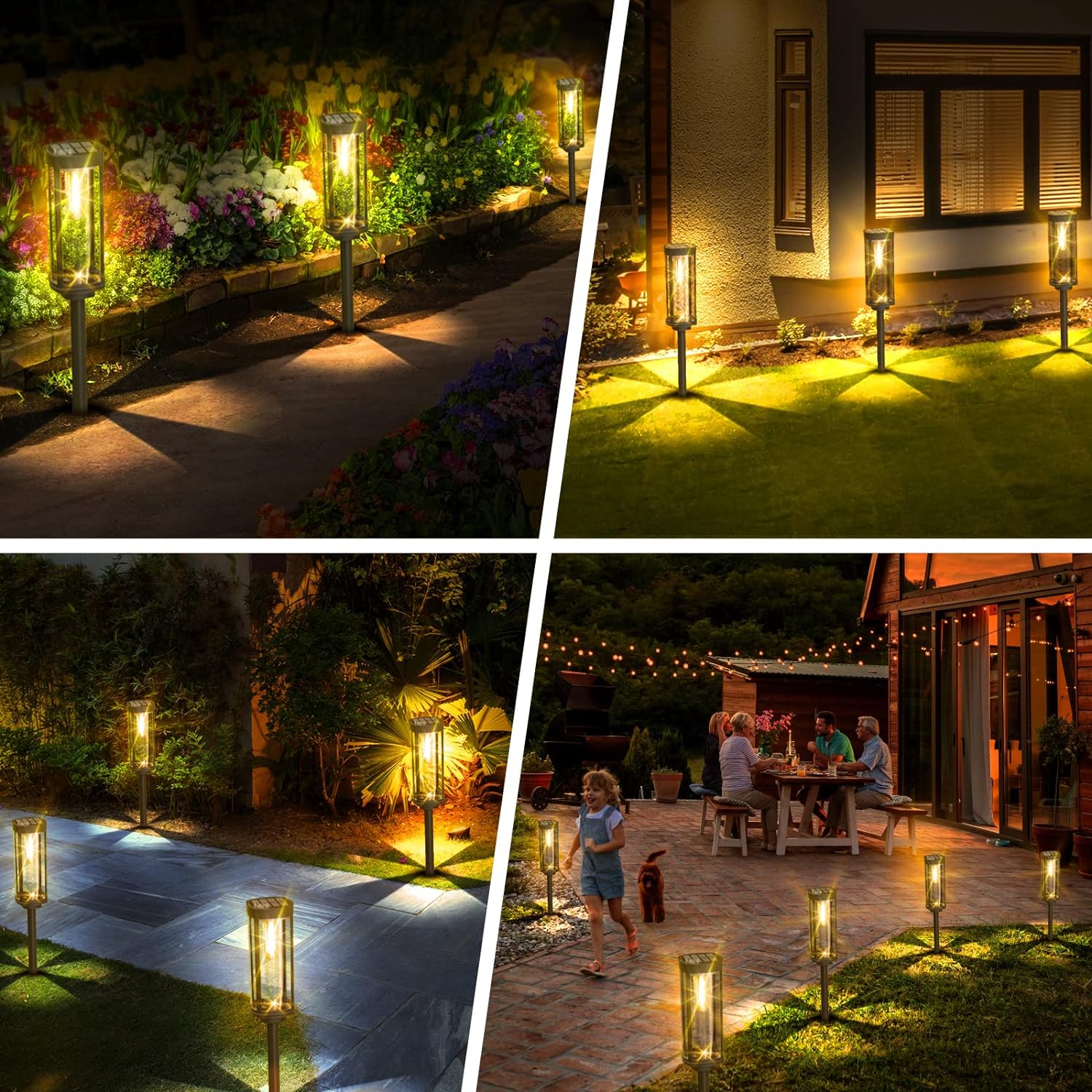 Lanterna da giardino solare rettangolare moderna 1 luce