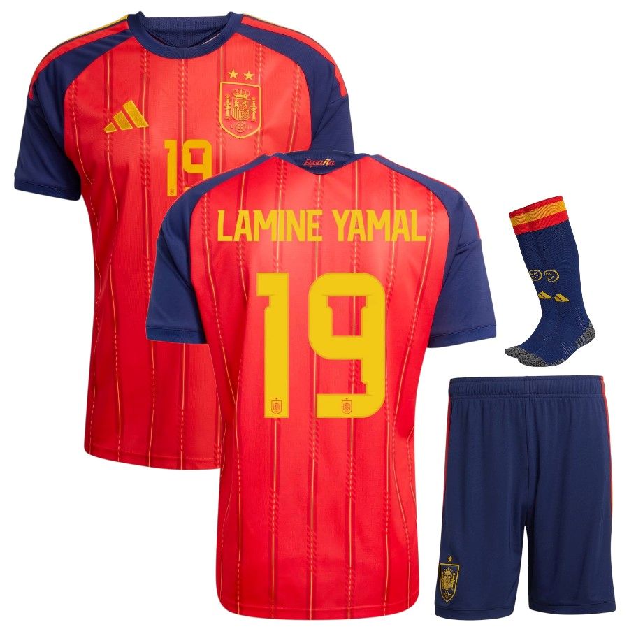 Spanje 2026-2027 Lamine Yamal Twee-Ster Kinder Thuistenue