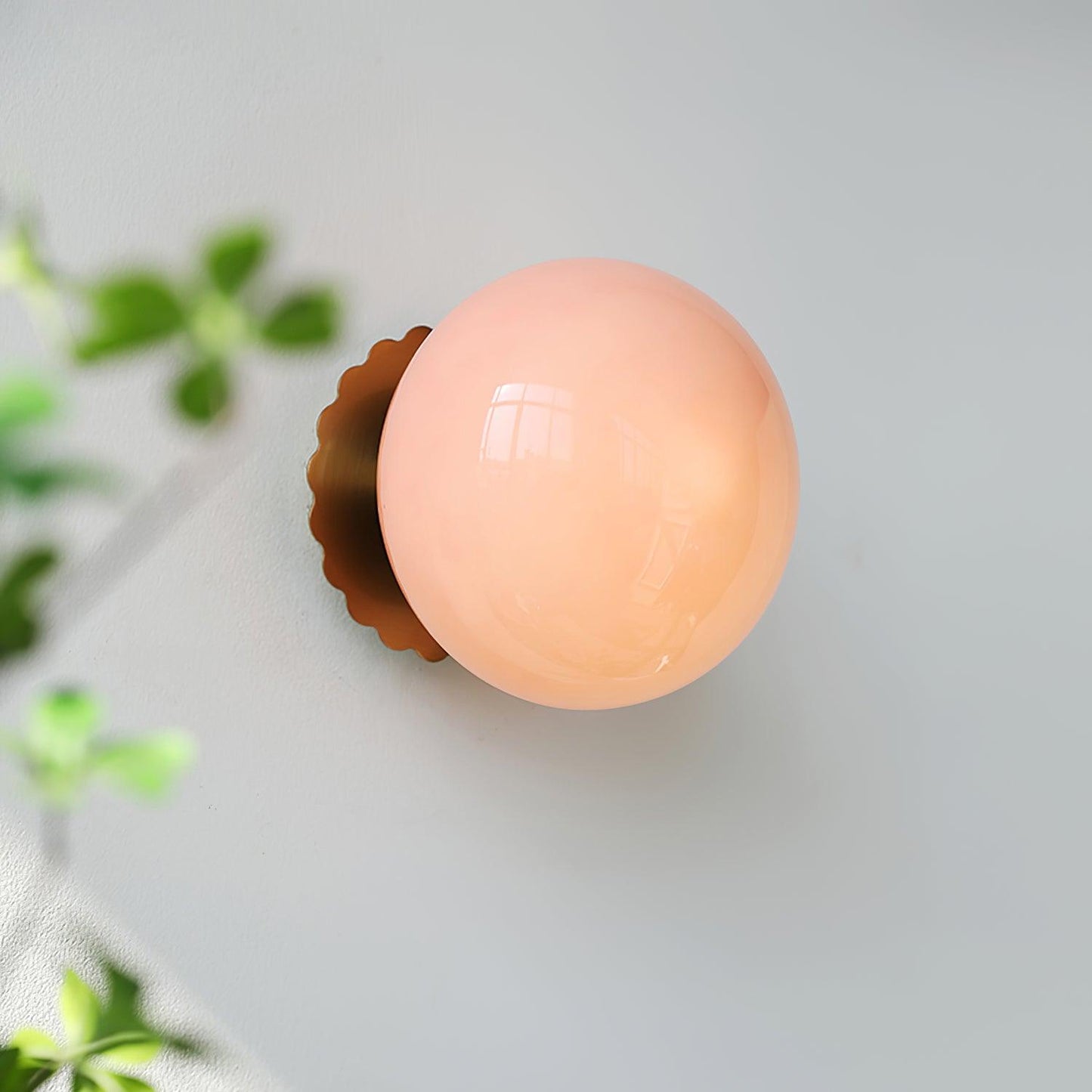 Vintage Brass Globe Glass Wall Sconce 1-Light