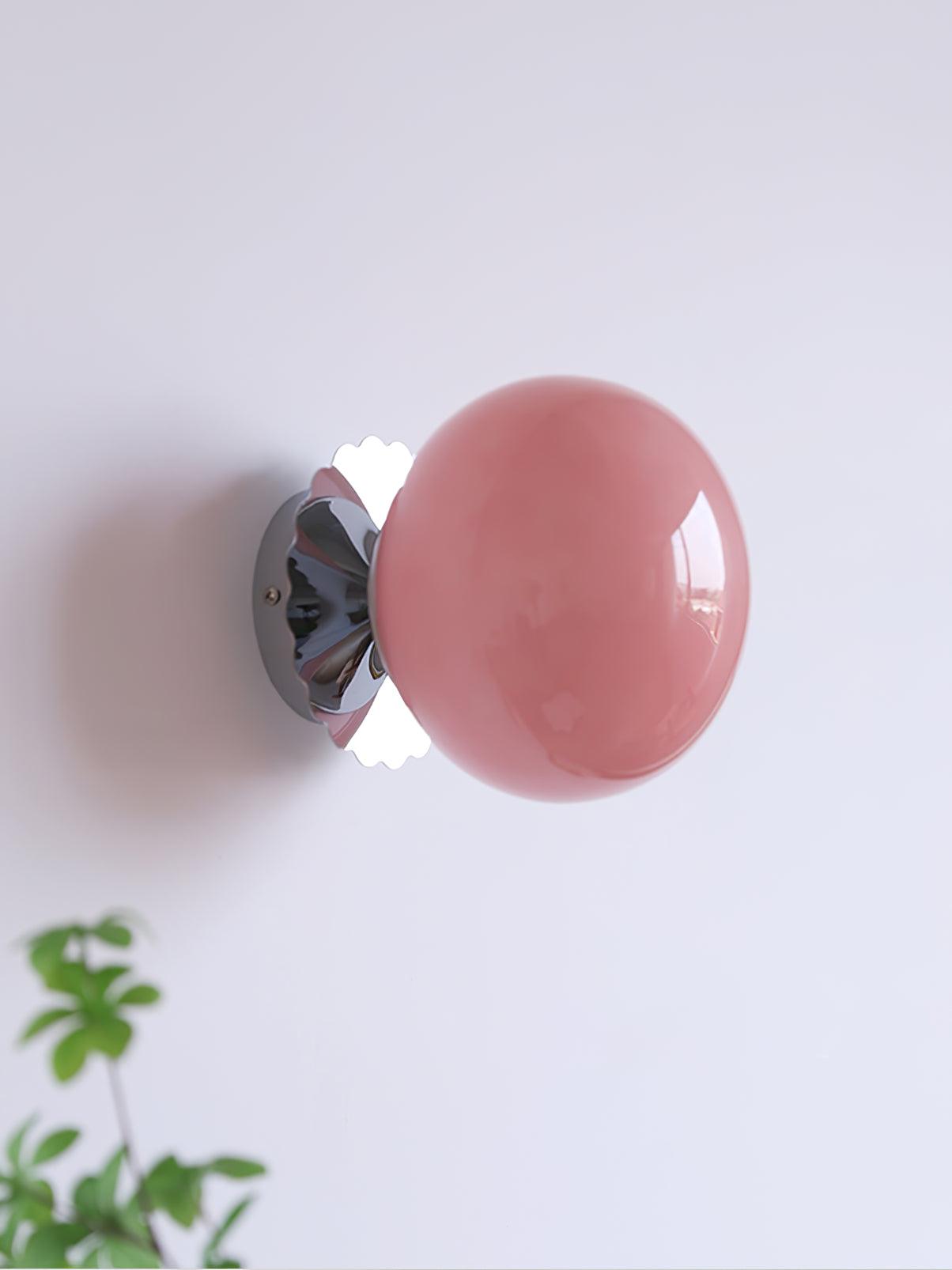 Vintage Brass Globe Glass Wall Sconce 1-Light