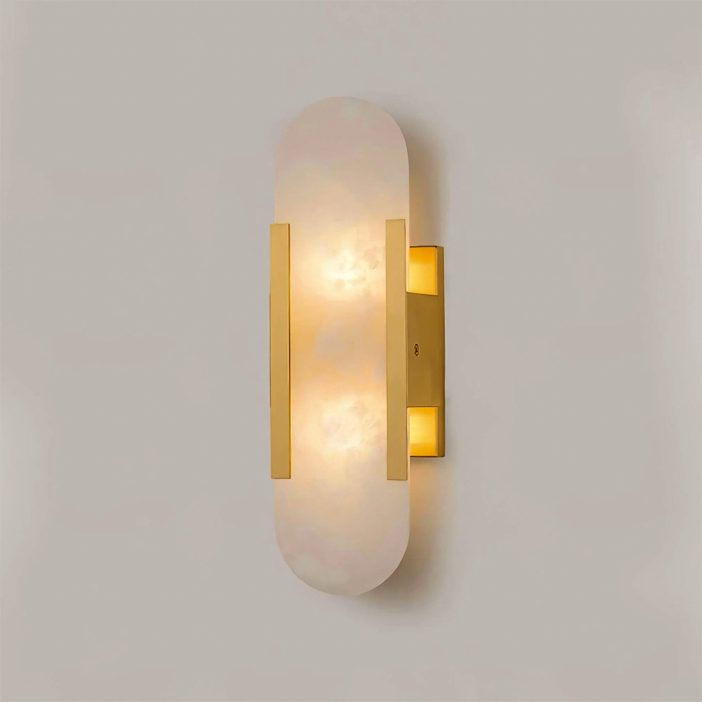 Modern Alabaster Elongated Marble LED Wall Sconce 2-Light