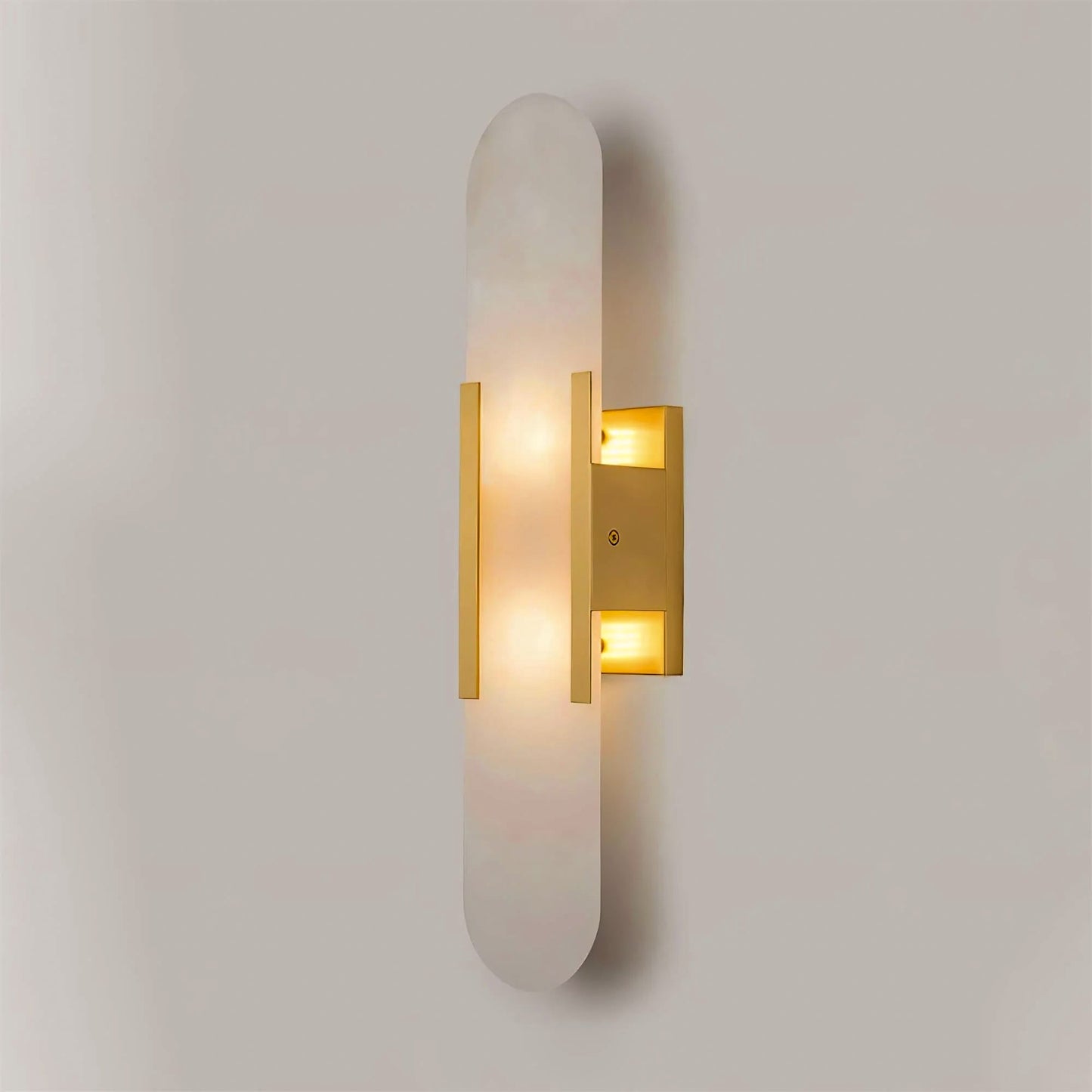 Modern Alabaster Elongated Marble LED Wall Sconce 2-Light