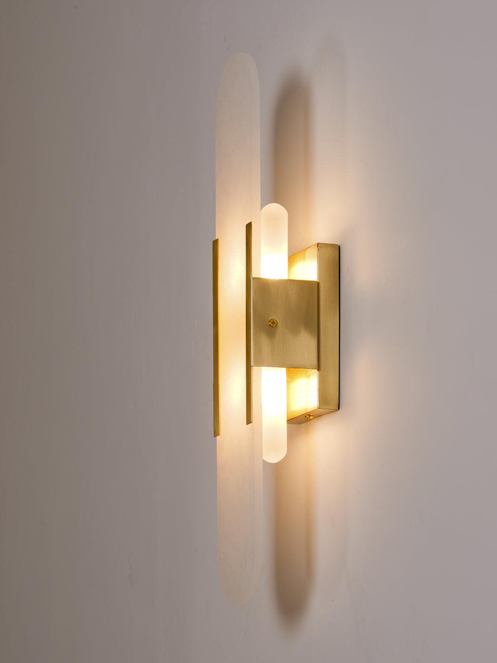 Modern Alabaster Elongated Marble LED Wall Sconce 2-Light