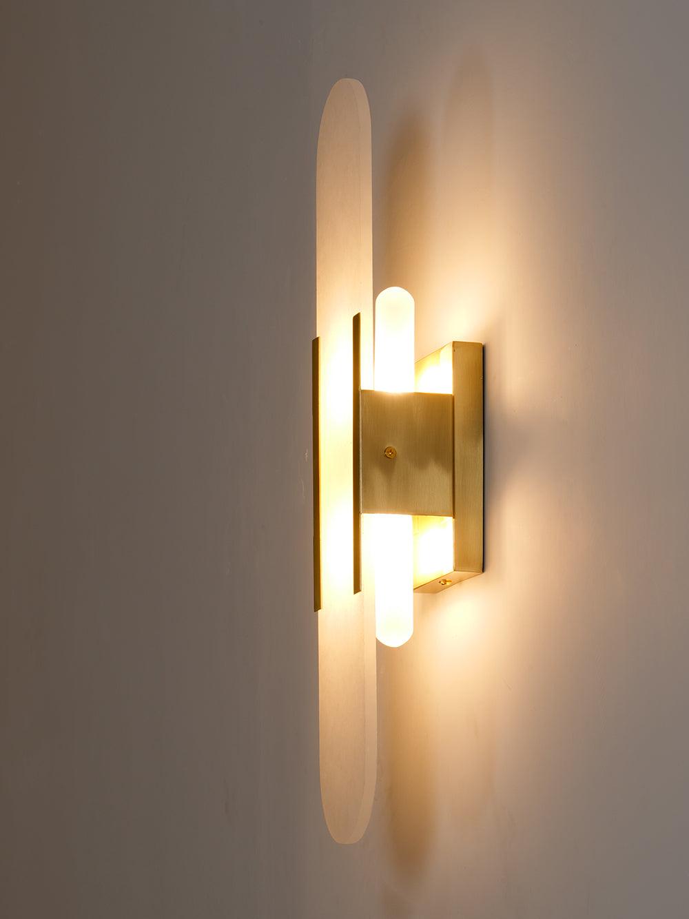 Modern Alabaster Elongated Marble LED Wall Sconce 2-Light
