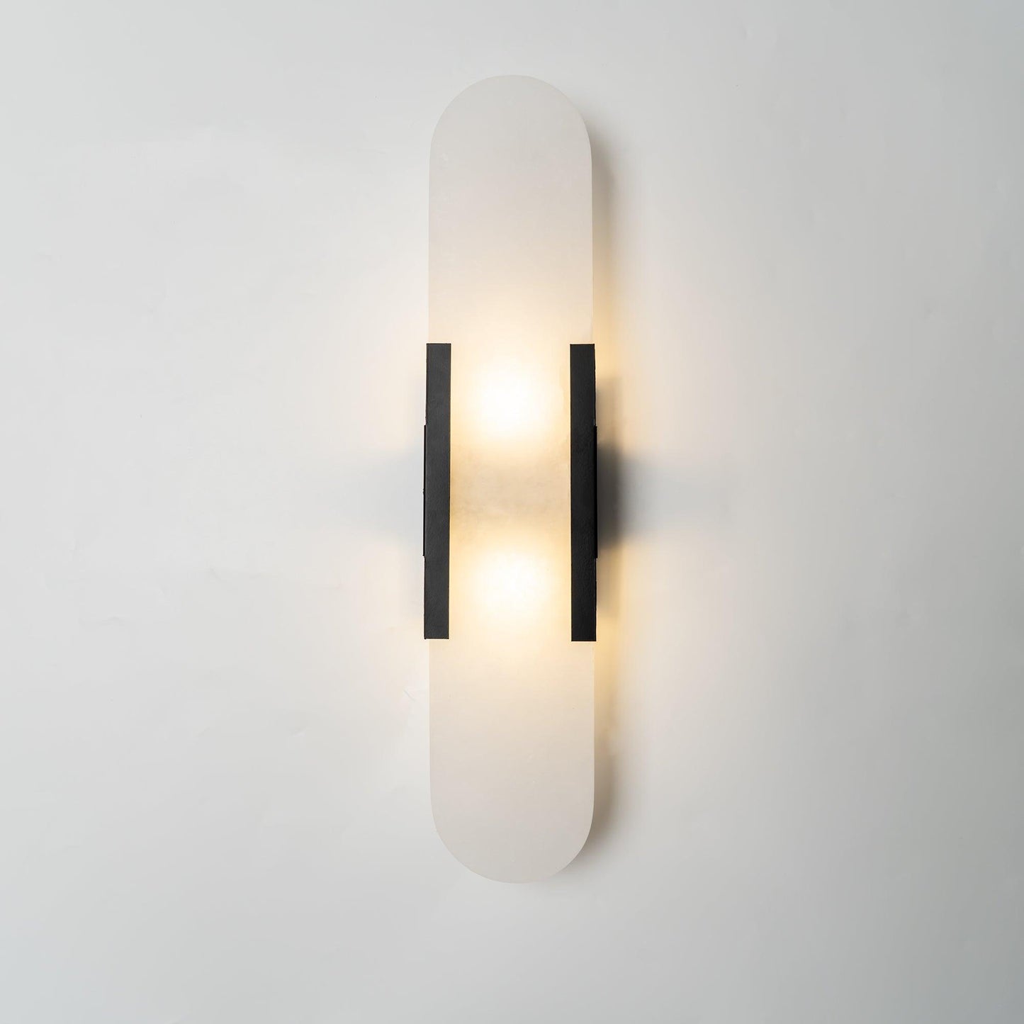 Modern Alabaster Elongated Marble LED Wall Sconce 2-Light
