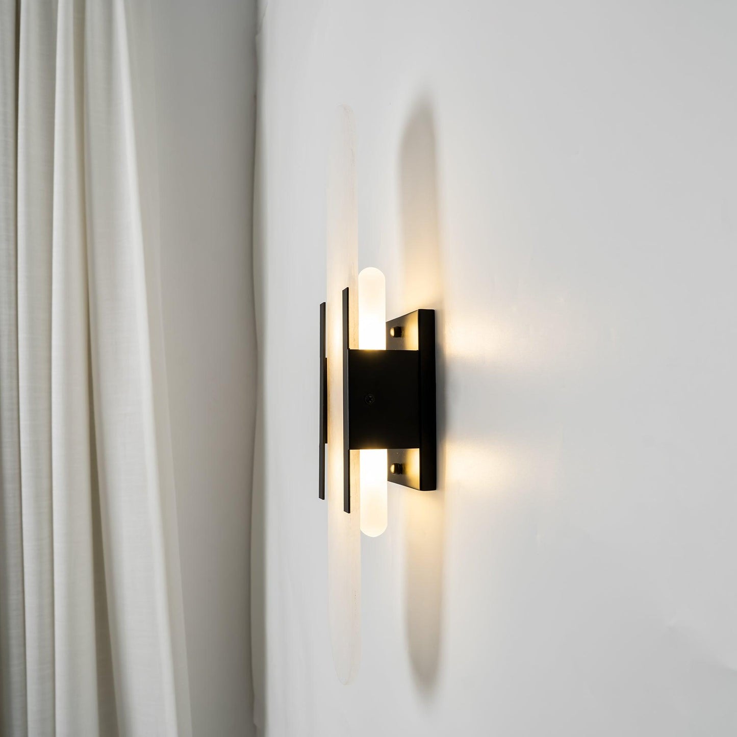 Modern Alabaster Elongated Marble LED Wall Sconce 2-Light