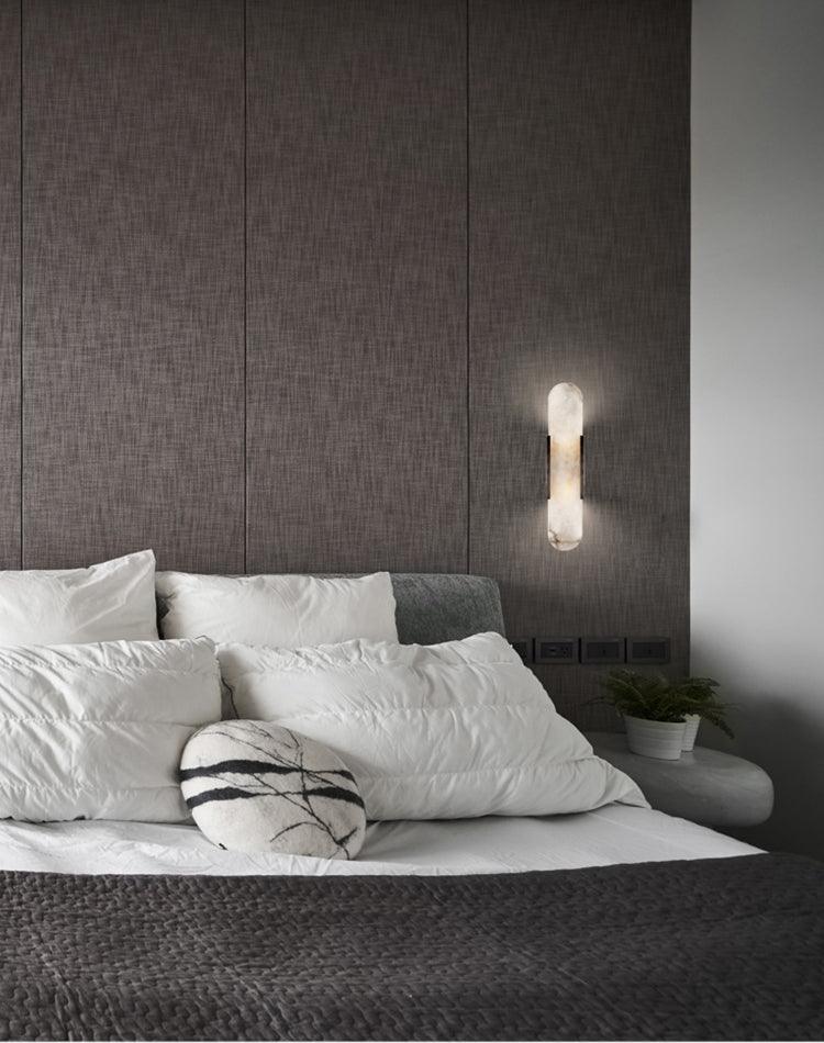 Modern Alabaster Elongated Marble LED Wall Sconce 2-Light