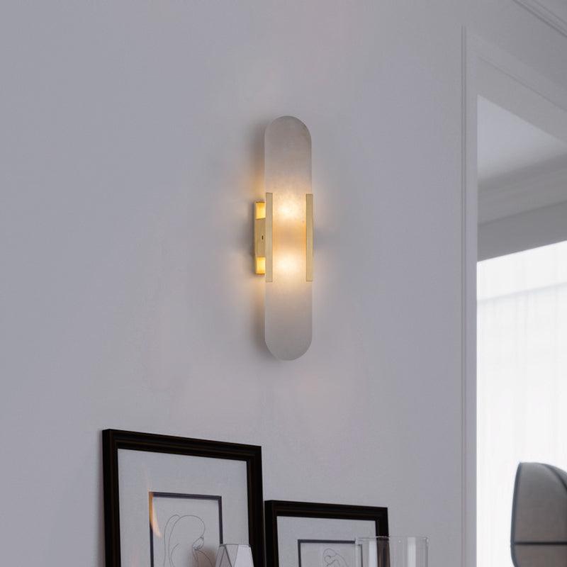 Modern Alabaster Elongated Marble LED Wall Sconce 2-Light