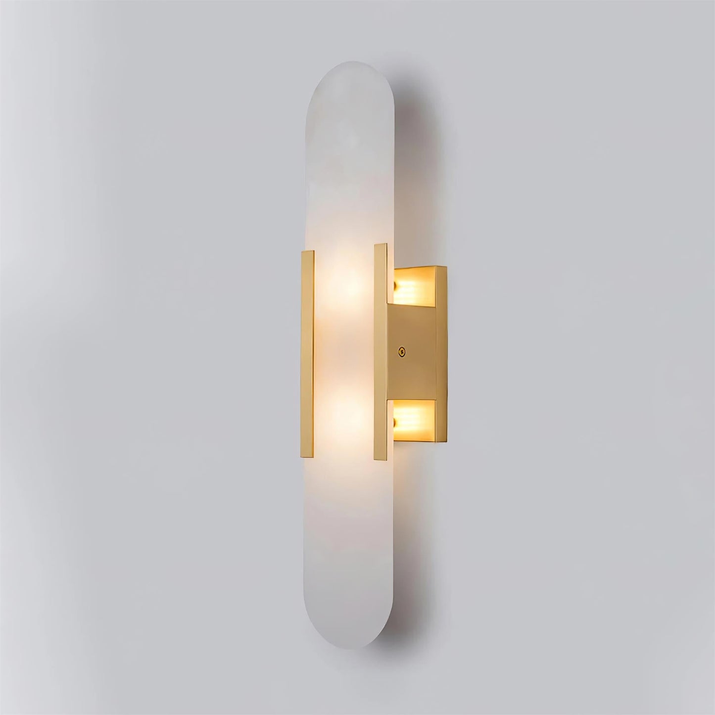 Modern Alabaster Elongated Marble LED Wall Sconce 2-Light